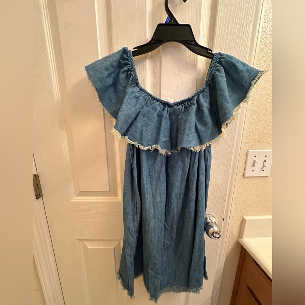 Mossimo Supply Co. Blue Dress with Ruffle